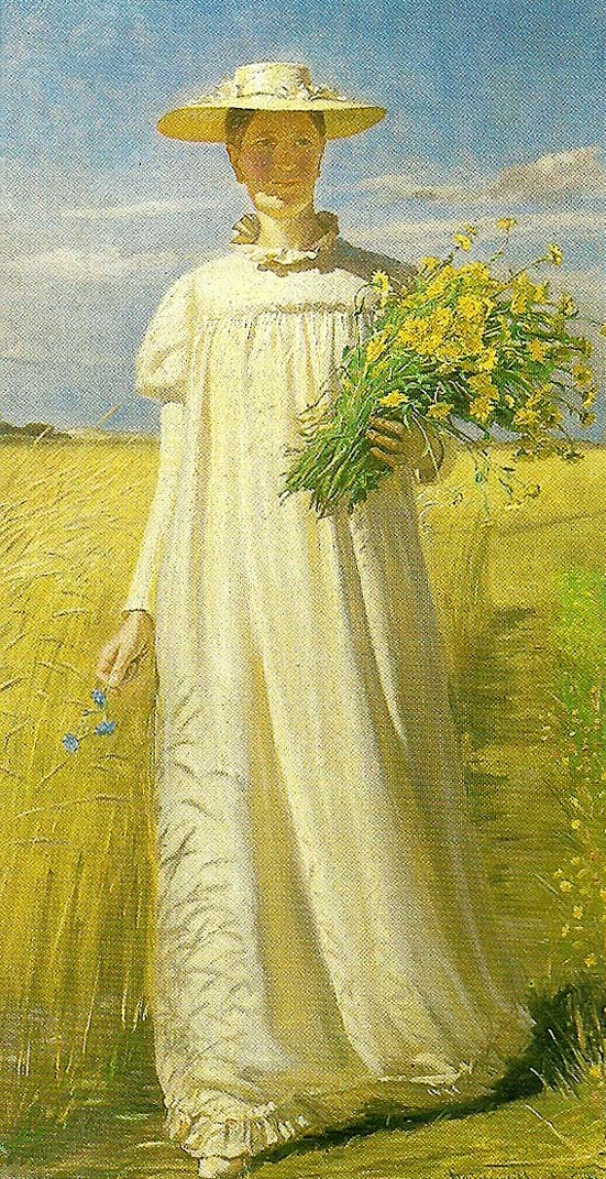 anna ancher vender hjem fra marken